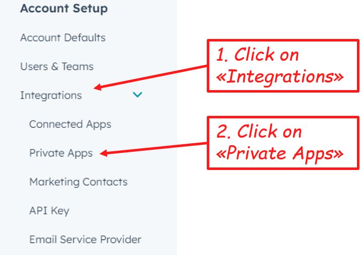 Access integrations and private apps in HubSpot