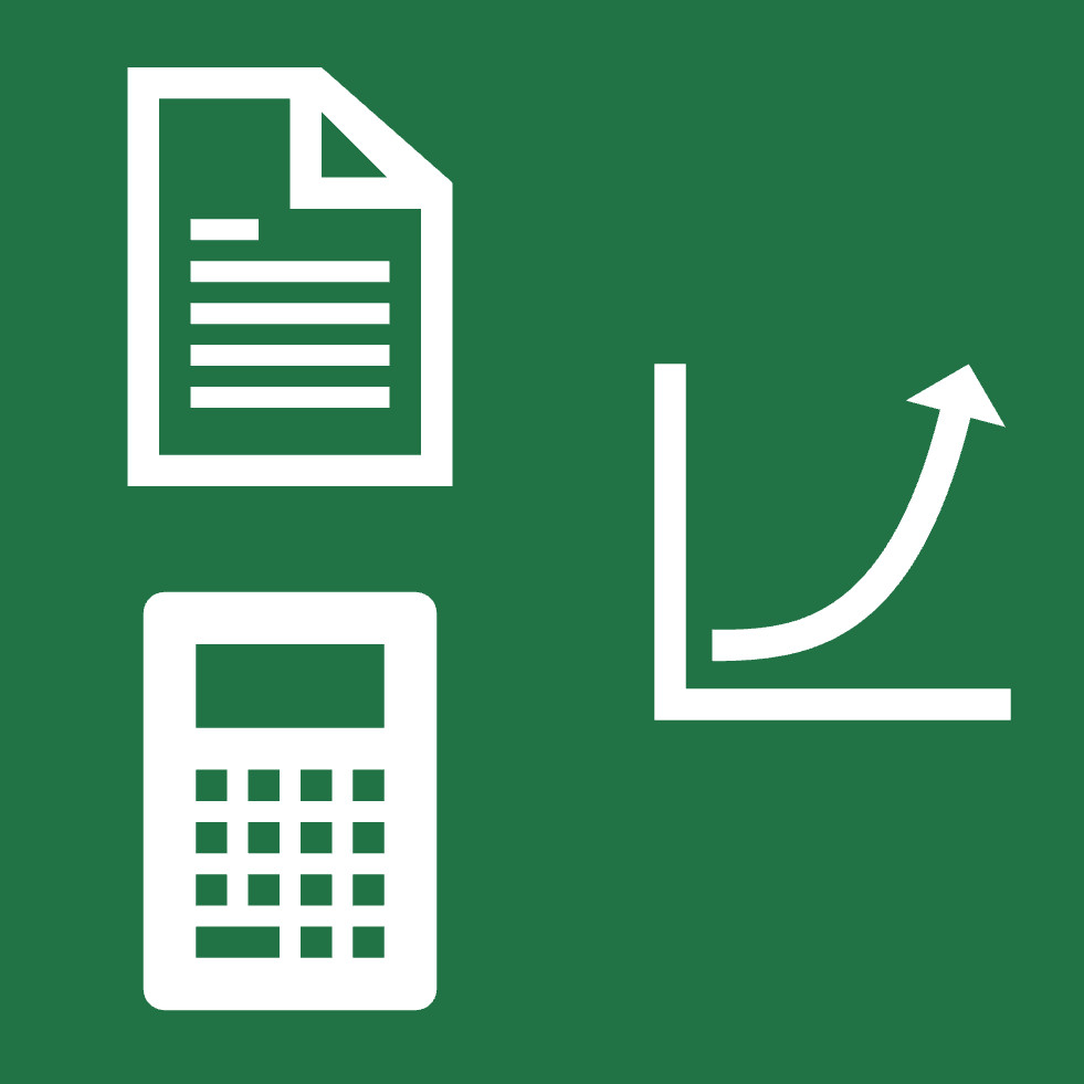 Illustration of important competencies to master in Excel like charting, report generation and model calculations