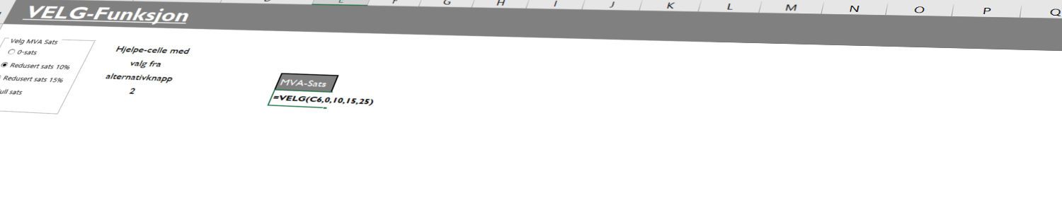 Excel funksjon velg banner
