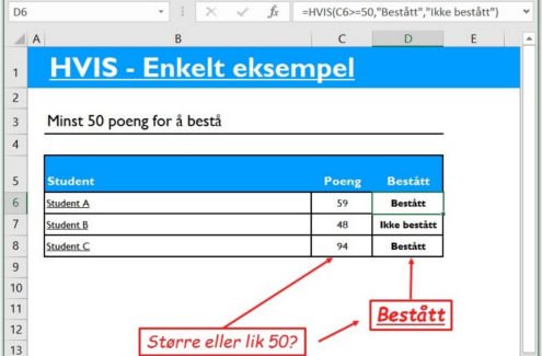 Excel HVIS funksjon thumbnail